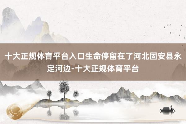 十大正规体育平台入口生命停留在了河北固安县永定河边-十大正规体育平台