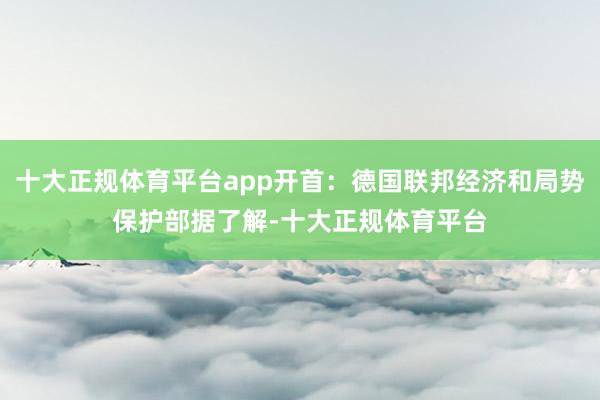 十大正规体育平台app　　开首：德国联邦经济和局势保护部　　据了解-十大正规体育平台