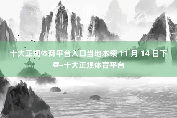 十大正规体育平台入口当地本领 11 月 14 日下昼-十大正规体育平台