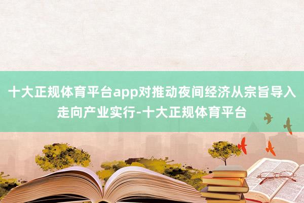 十大正规体育平台app对推动夜间经济从宗旨导入走向产业实行-十大正规体育平台