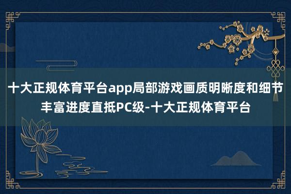 十大正规体育平台app局部游戏画质明晰度和细节丰富进度直抵PC级-十大正规体育平台