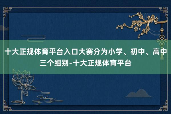 十大正规体育平台入口大赛分为小学、初中、高中三个组别-十大正规体育平台