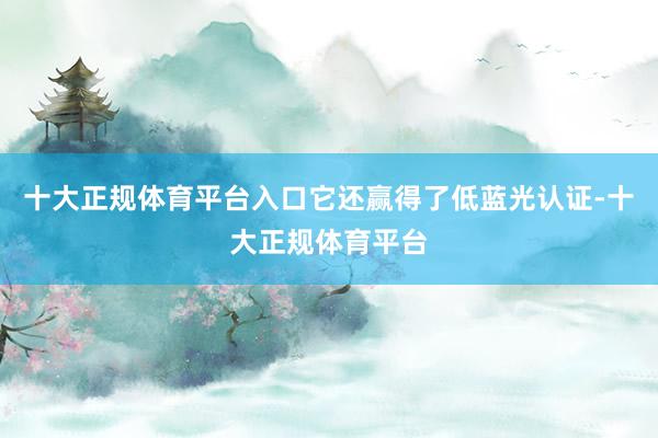 十大正规体育平台入口它还赢得了低蓝光认证-十大正规体育平台