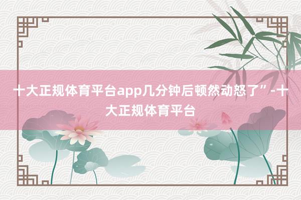 十大正规体育平台app几分钟后顿然动怒了”-十大正规体育平台