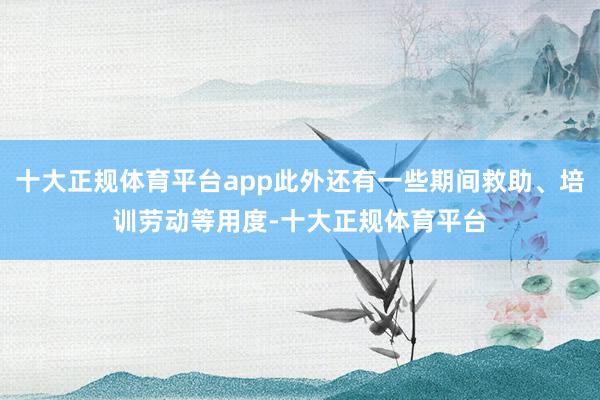 十大正规体育平台app此外还有一些期间救助、培训劳动等用度-十大正规体育平台