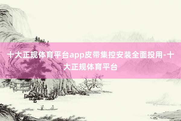 十大正规体育平台app皮带集控安装全面投用-十大正规体育平台