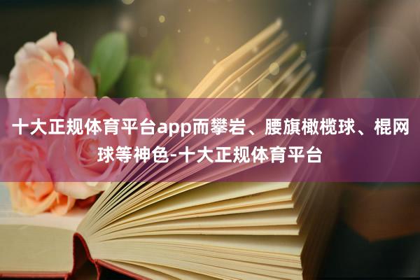 十大正规体育平台app而攀岩、腰旗橄榄球、棍网球等神色-十大正规体育平台