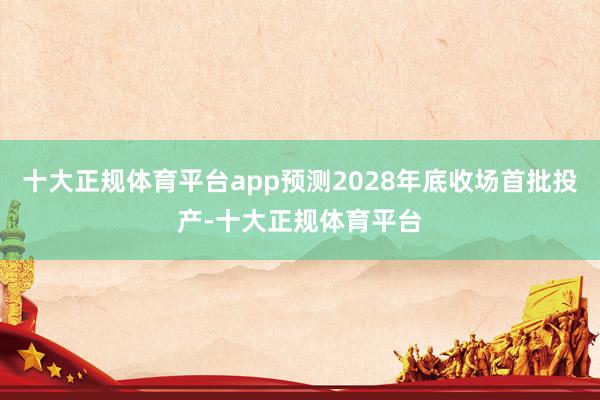 十大正规体育平台app预测2028年底收场首批投产-十大正规体育平台