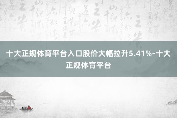 十大正规体育平台入口股价大幅拉升5.41%-十大正规体育平台